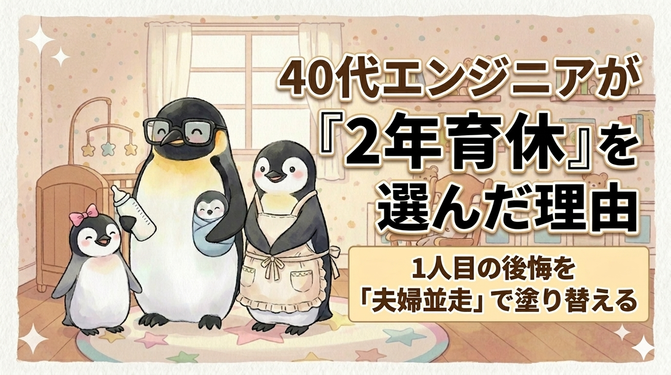 ４０代現役エンジニアがキャリアを止めて２年間の育休を決断した理由と夫婦並走のイメージ